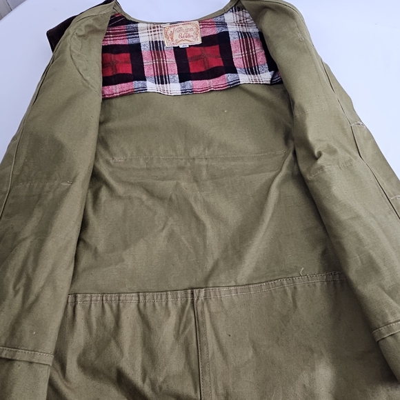 VINTAGE 40s Bob Allen Vest Hunting Shooting Skeet Trap Canvas Flannel Size 40 - Picture 8 of 13